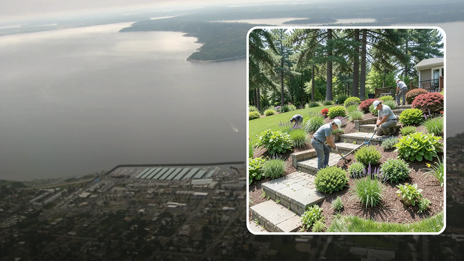 Garden Stairs in Des Moines, King County, WA - Custom garden stairs in stone, timber, or pavers that make sloped landscapes safe and accessible.