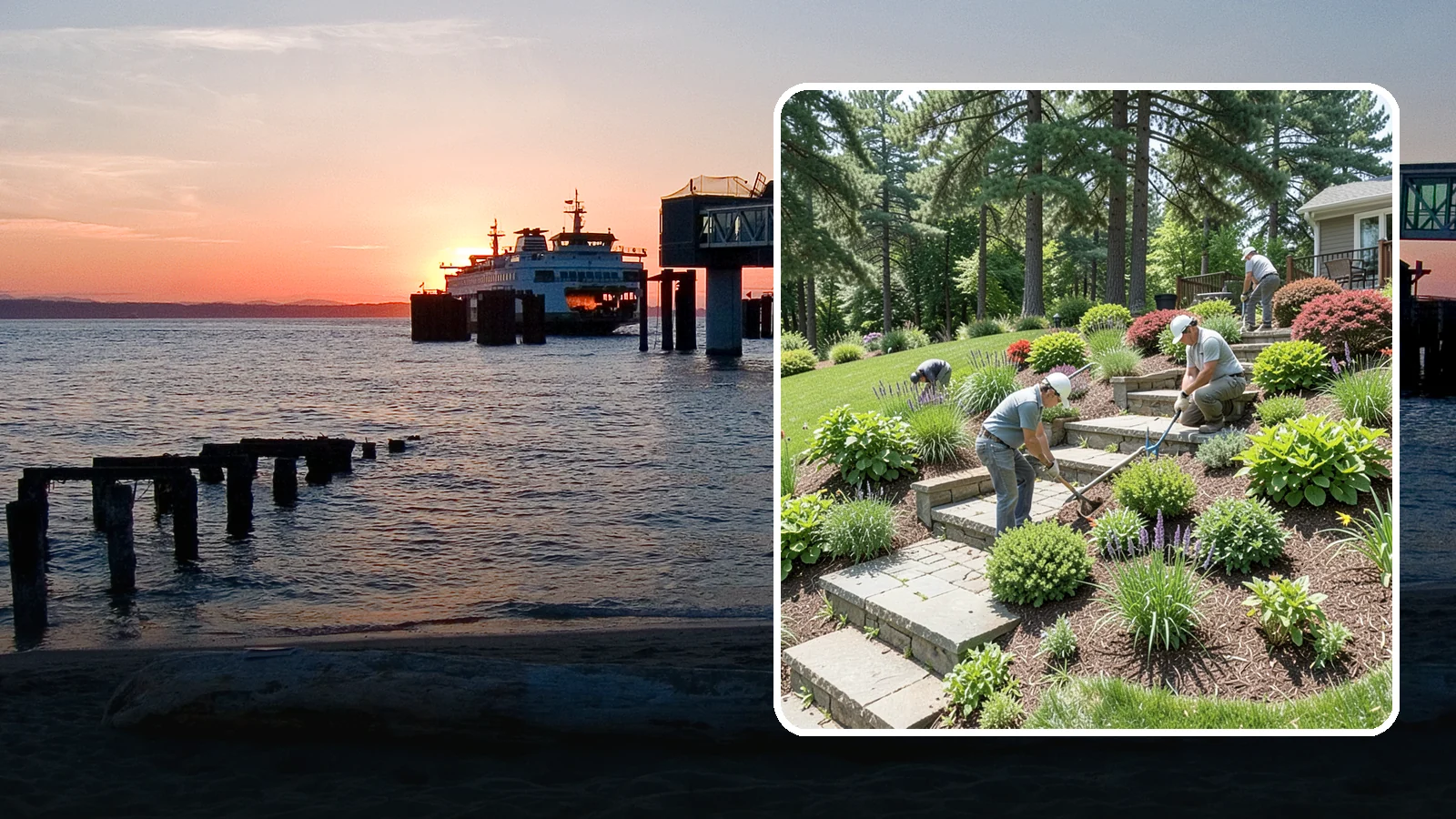 Garden Stairs in Edmonds, Snohomish County, WA - Custom garden stairs in stone, timber, or pavers that make sloped landscapes safe and accessible.