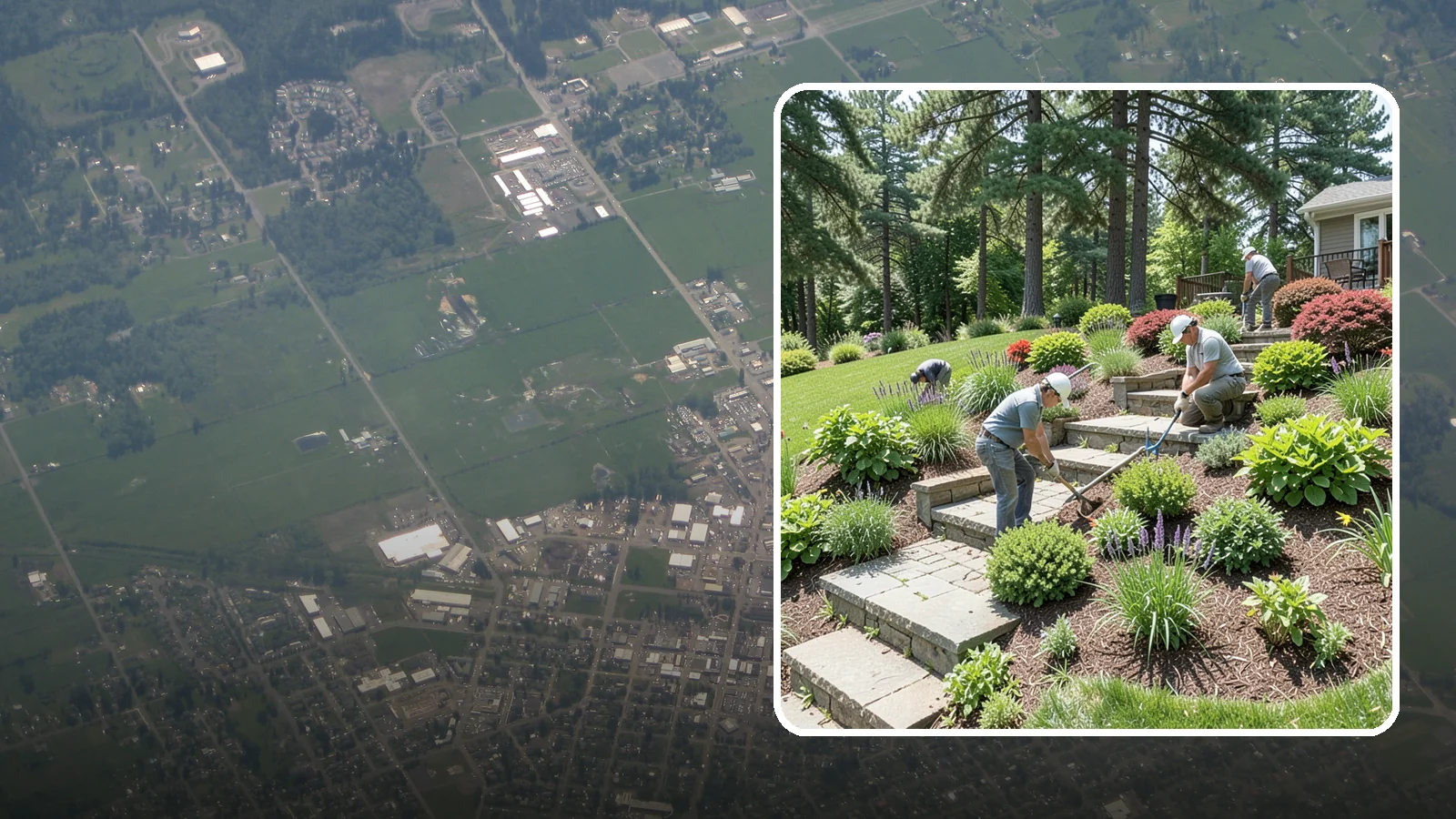 Garden Stairs in Enumclaw, King County, WA - Custom garden stairs in stone, timber, or pavers that make sloped landscapes safe and accessible.