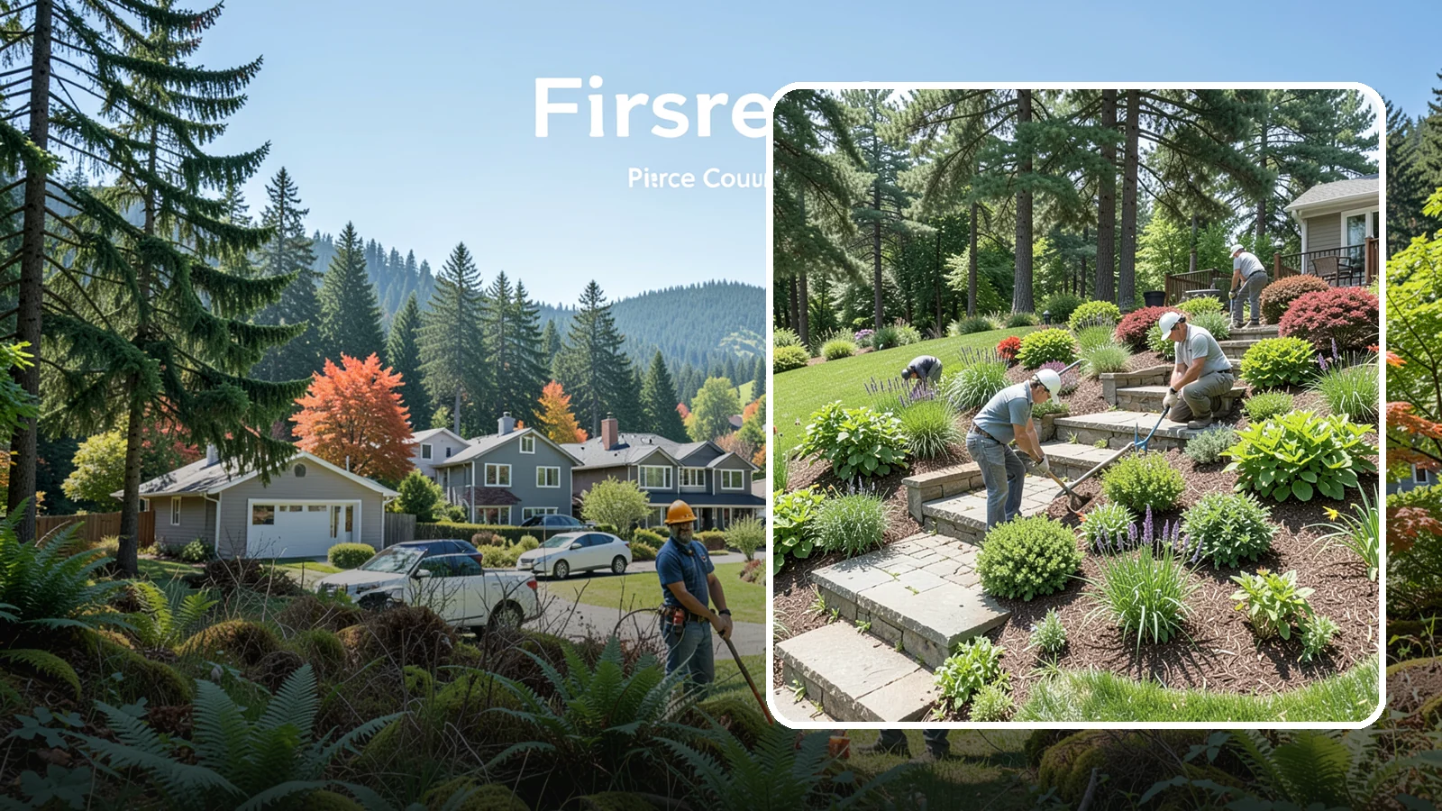 Garden Stairs in Fircrest, Pierce County, WA - Custom garden stairs in stone, timber, or pavers that make sloped landscapes safe and accessible.