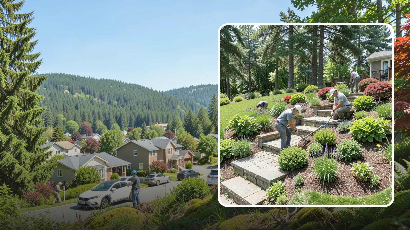 Garden Stairs in Index, Snohomish County, WA - Custom garden stairs in stone, timber, or pavers that make sloped landscapes safe and accessible.