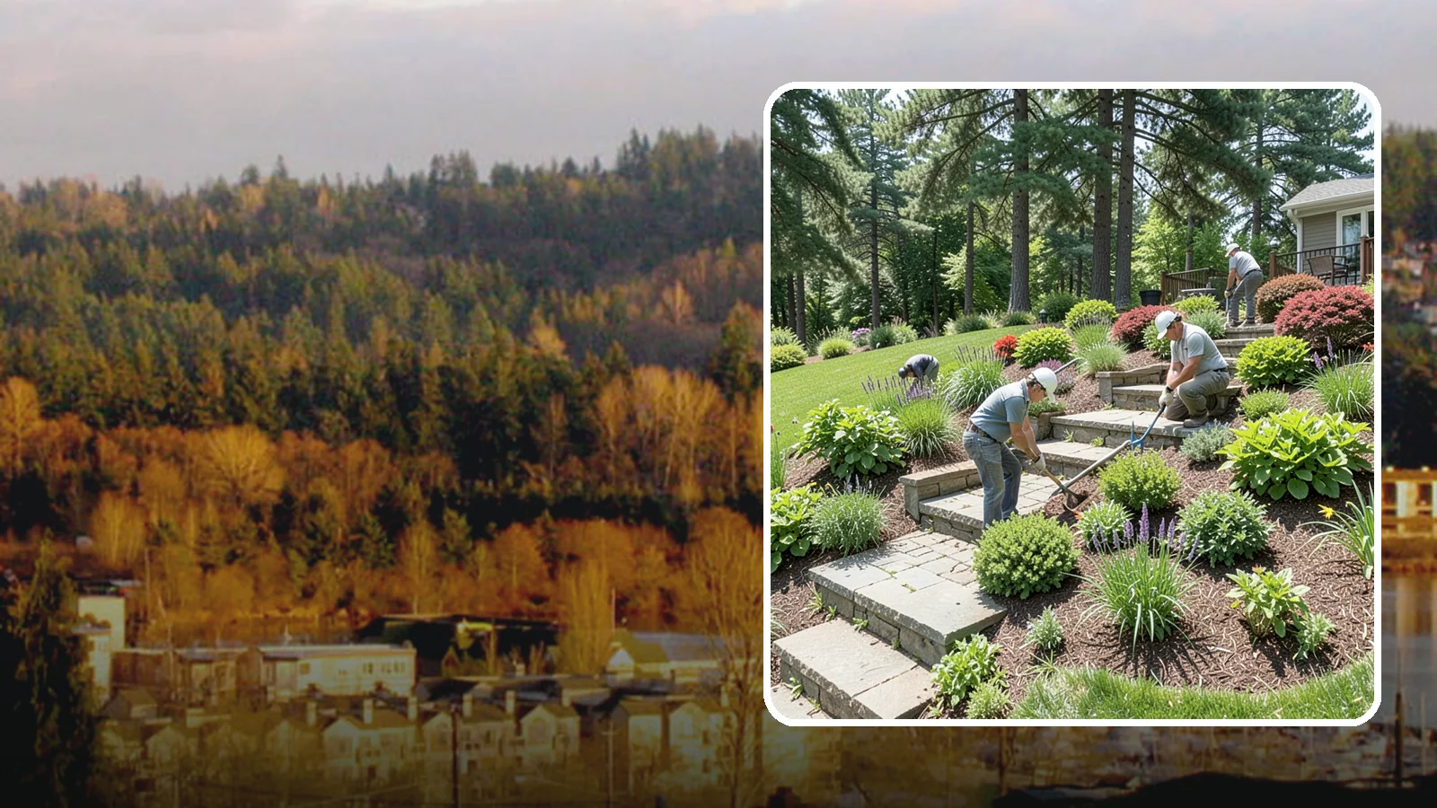 Garden Stairs in Kenmore, King County, WA - Custom garden stairs in stone, timber, or pavers that make sloped landscapes safe and accessible.