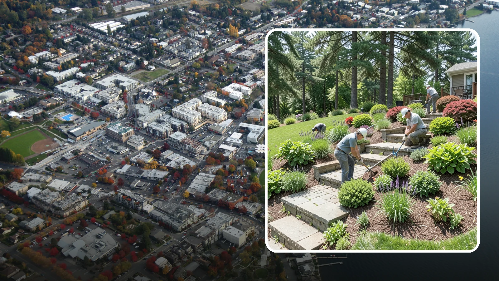 Garden Stairs in Kirkland, King County, WA - Custom garden stairs in stone, timber, or pavers that make sloped landscapes safe and accessible.