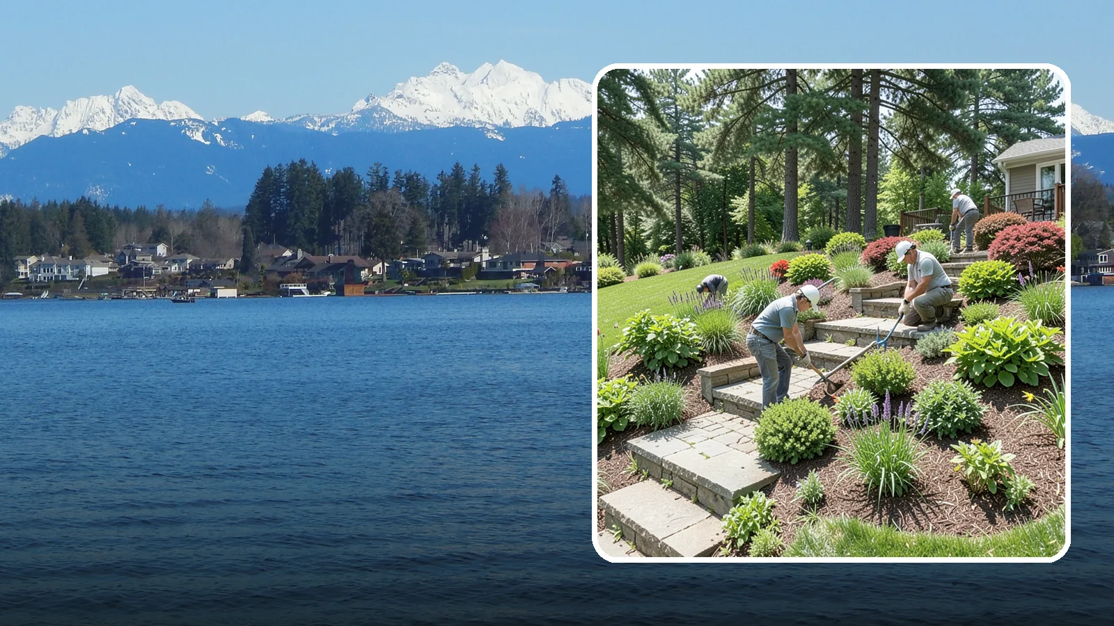 Garden Stairs in Lake Stevens, Snohomish County, WA - Custom garden stairs in stone, timber, or pavers that make sloped landscapes safe and accessible.