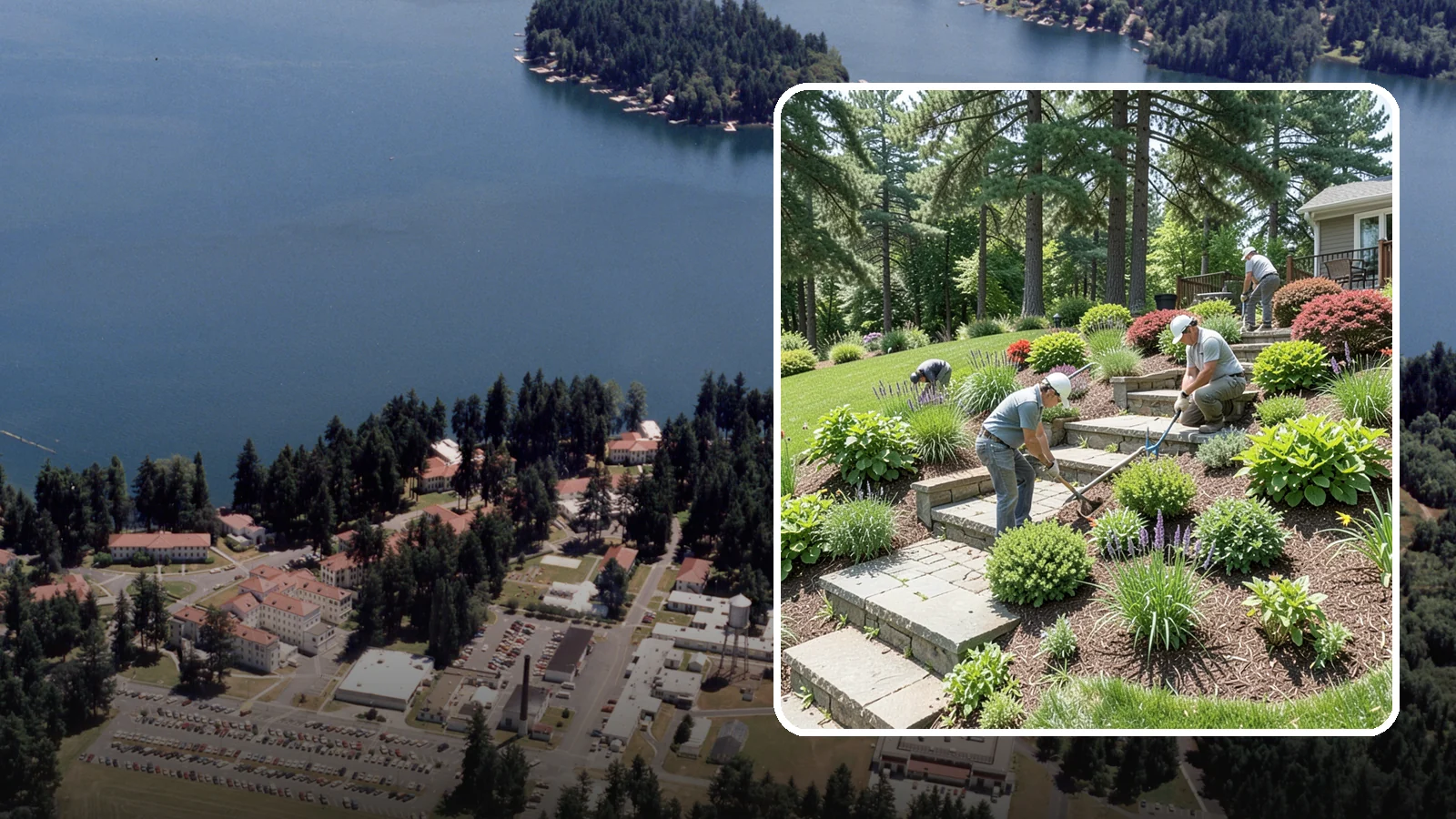 Garden Stairs in Lakewood, Pierce County, WA - Custom garden stairs in stone, timber, or pavers that make sloped landscapes safe and accessible.