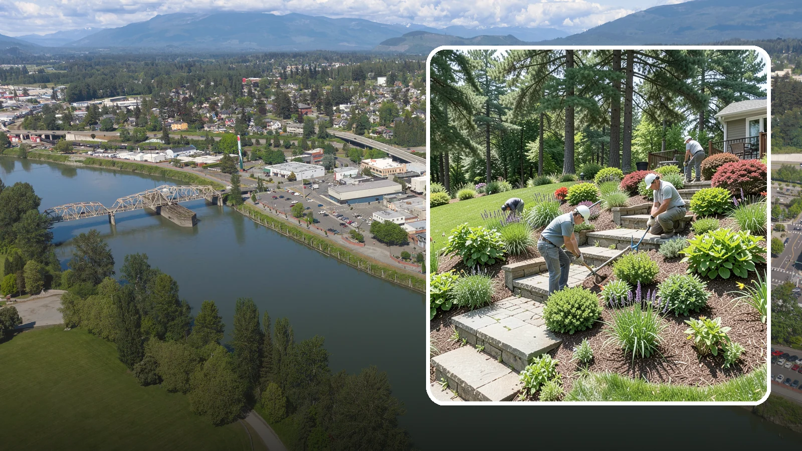 Garden Stairs in Mount Vernon, Skagit County, WA - Custom garden stairs in stone, timber, or pavers that make sloped landscapes safe and accessible.