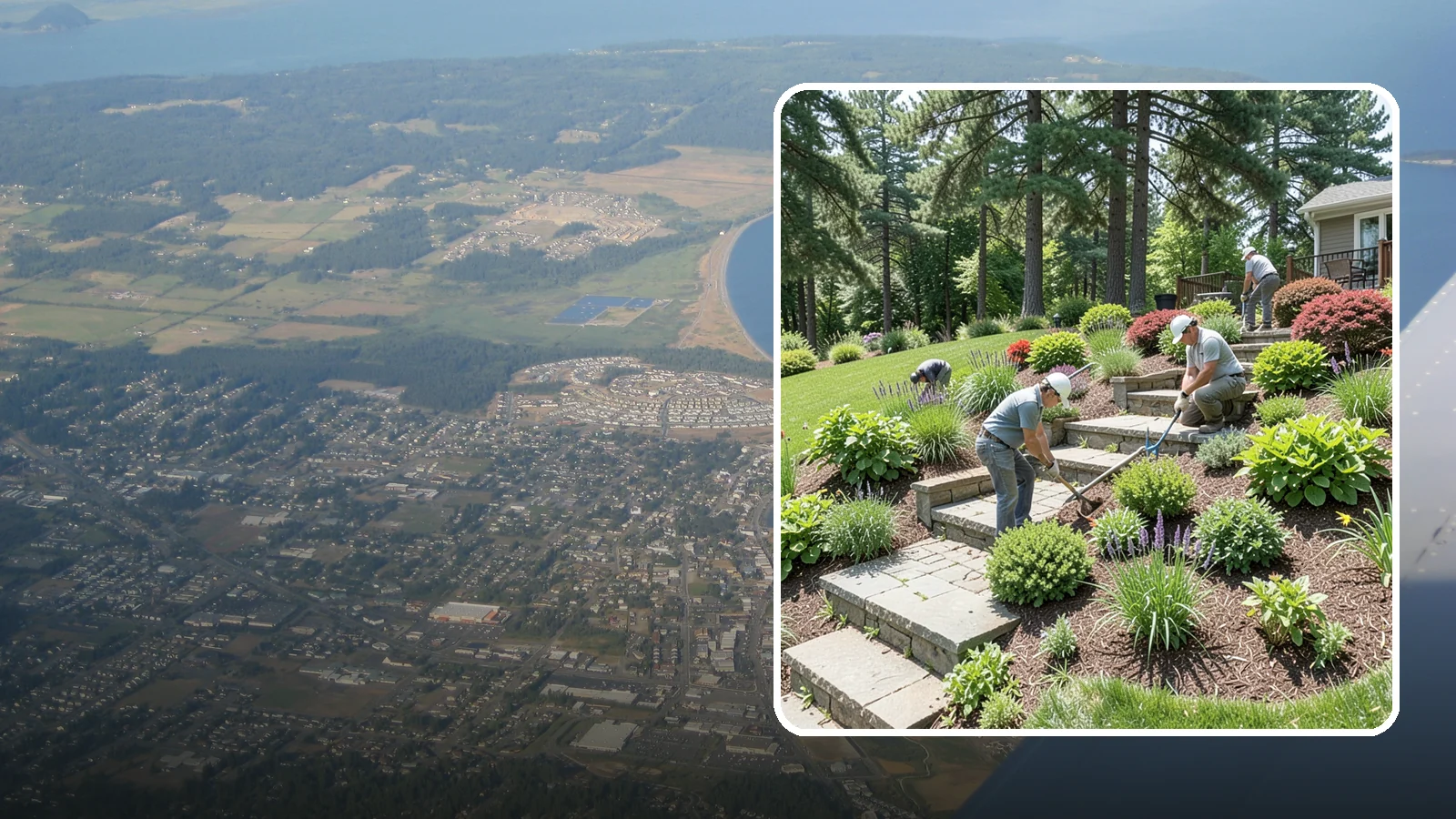 Garden Stairs in Oak Harbor, Island County, WA - Custom garden stairs in stone, timber, or pavers that make sloped landscapes safe and accessible.