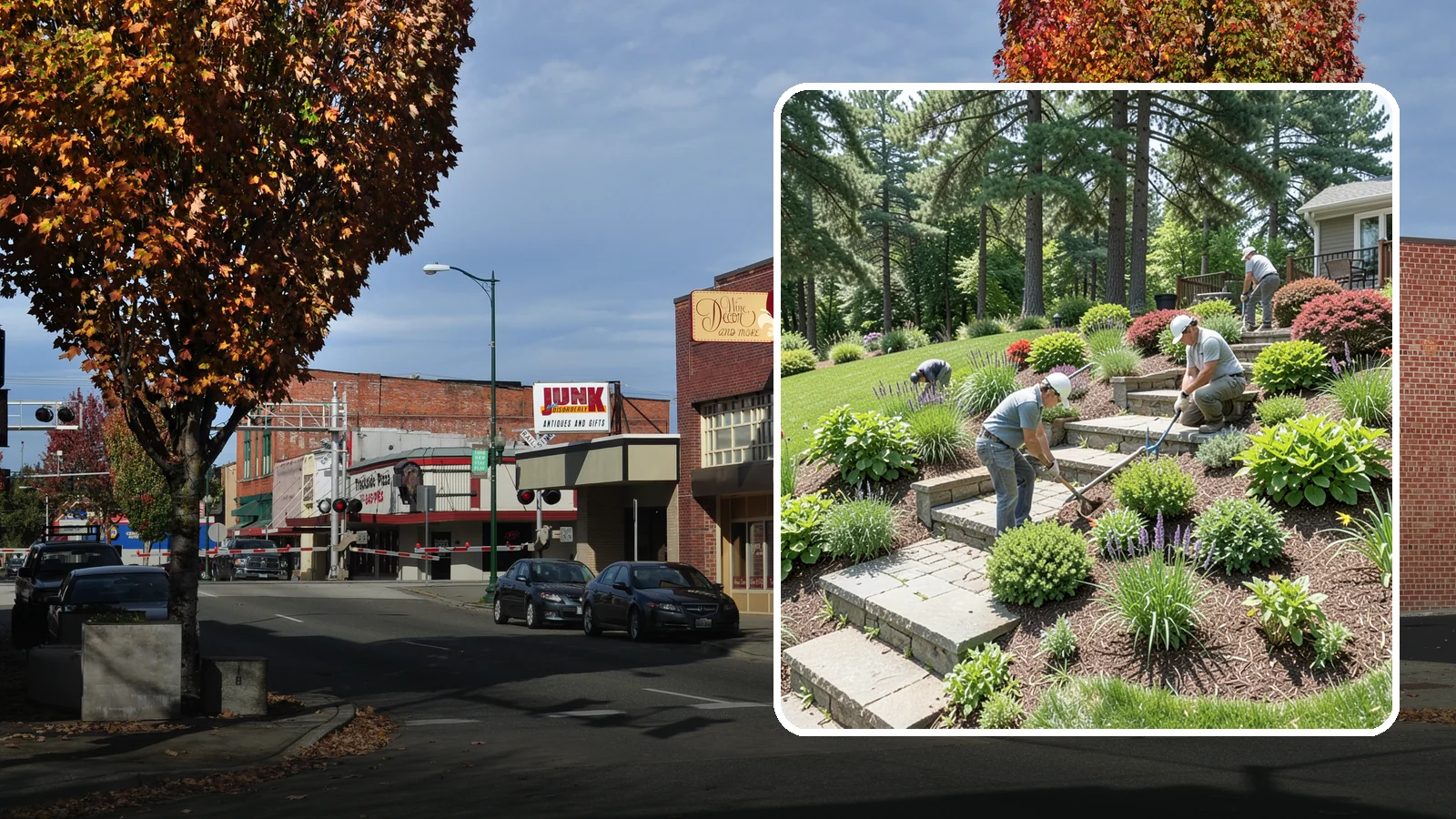 Garden Stairs in Puyallup, Pierce County, WA - Custom garden stairs in stone, timber, or pavers that make sloped landscapes safe and accessible.