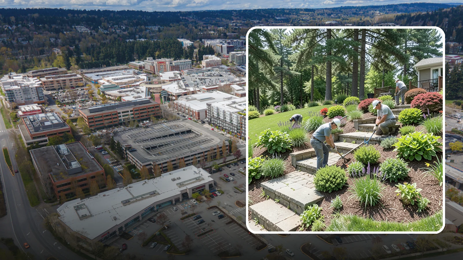 Garden Stairs in Redmond, King County, WA - Custom garden stairs in stone, timber, or pavers that make sloped landscapes safe and accessible.