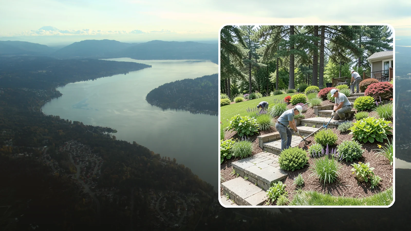 Garden Stairs in Sammamish, King County, WA - Custom garden stairs in stone, timber, or pavers that make sloped landscapes safe and accessible.