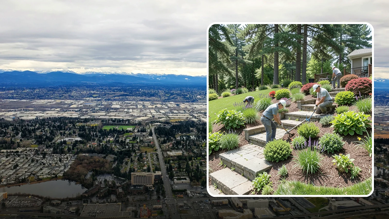 Garden Stairs in SeaTac, King County, WA - Custom garden stairs in stone, timber, or pavers that make sloped landscapes safe and accessible.