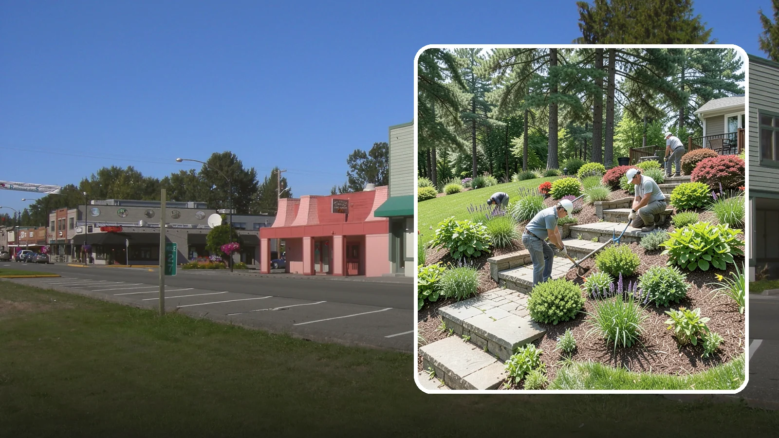 Garden Stairs in Snoqualmie, King County, WA - Custom garden stairs in stone, timber, or pavers that make sloped landscapes safe and accessible.