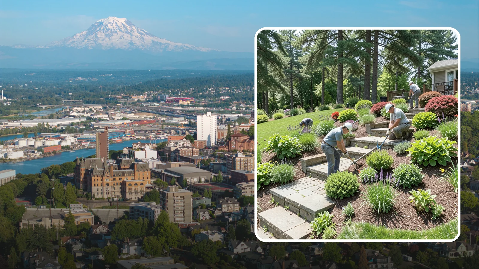 Garden Stairs in Tacoma, Pierce County, WA - Custom garden stairs in stone, timber, or pavers that make sloped landscapes safe and accessible.