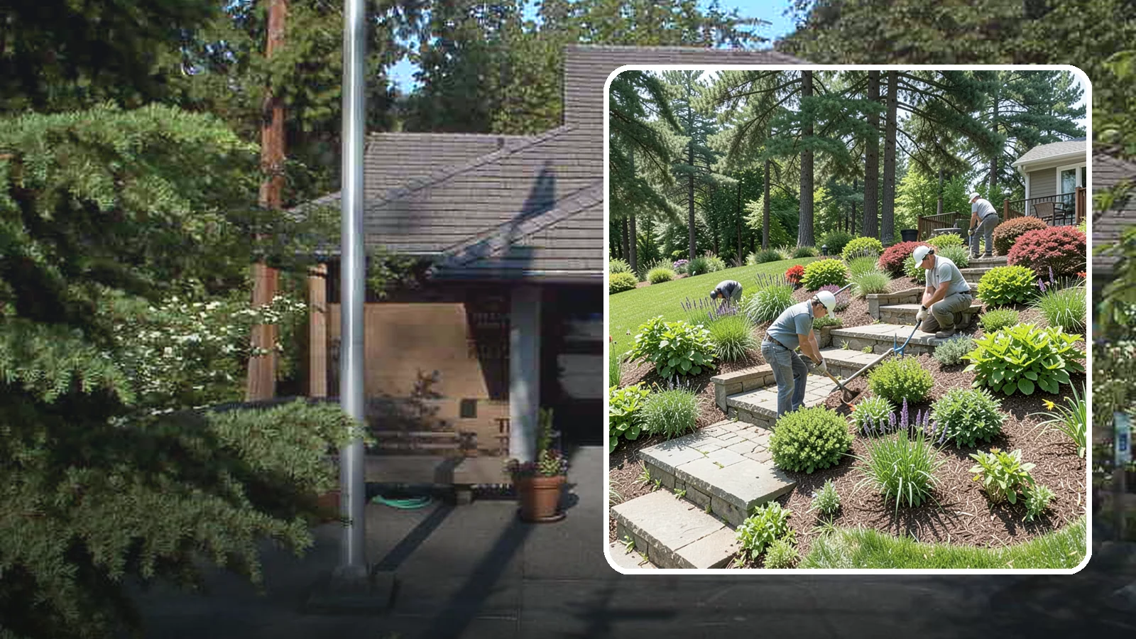 Garden Stairs in Yarrow Point, King County, WA - Custom garden stairs in stone, timber, or pavers that make sloped landscapes safe and accessible.