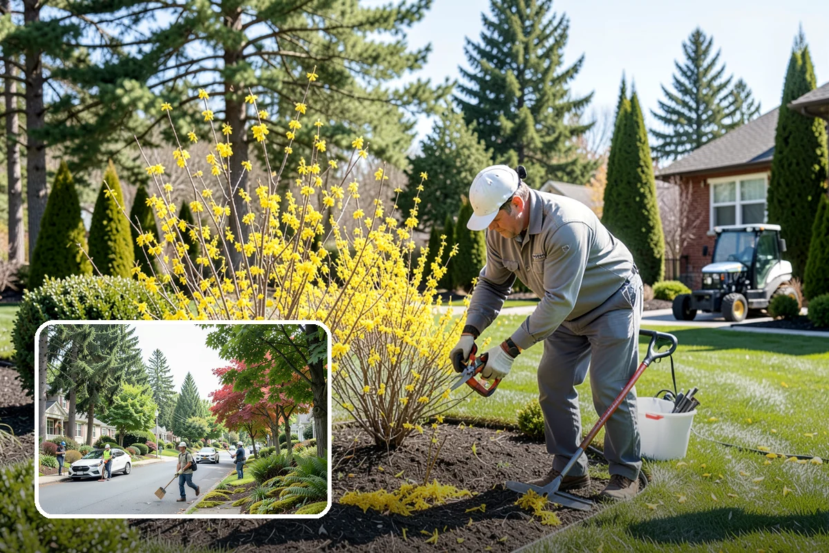 Garden Wall Installation in Beaux Arts Village, King County, WA - Defines beds and outdoor spaces