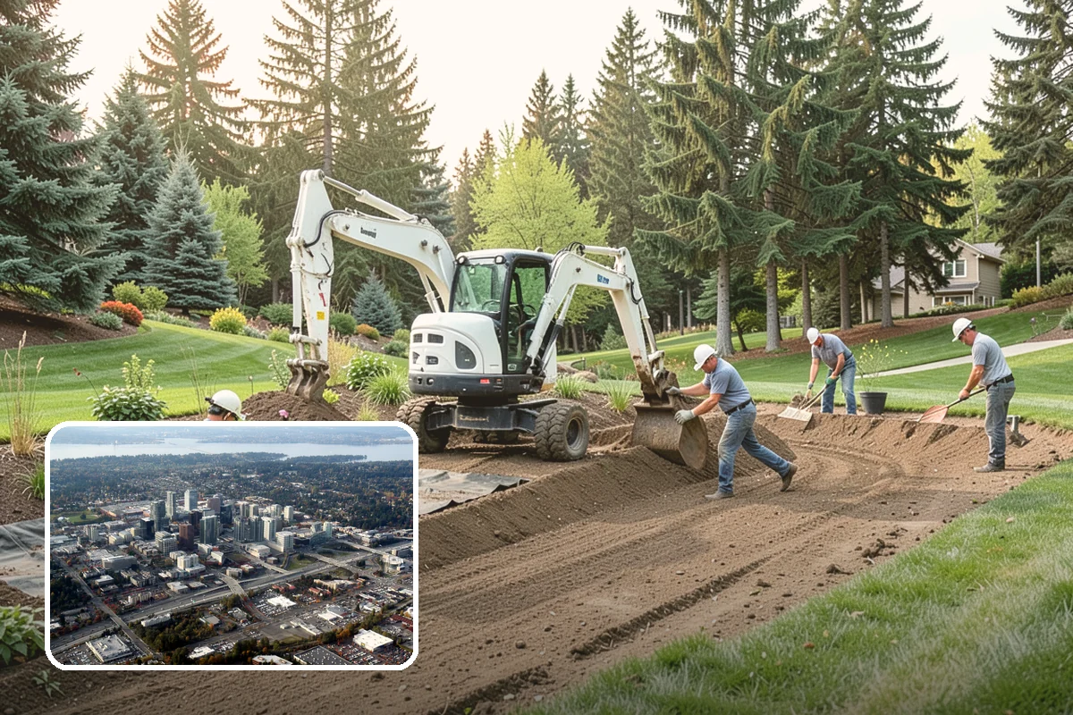 Garden Wall Installation in Bellevue, King County, WA - Defines beds and outdoor spaces