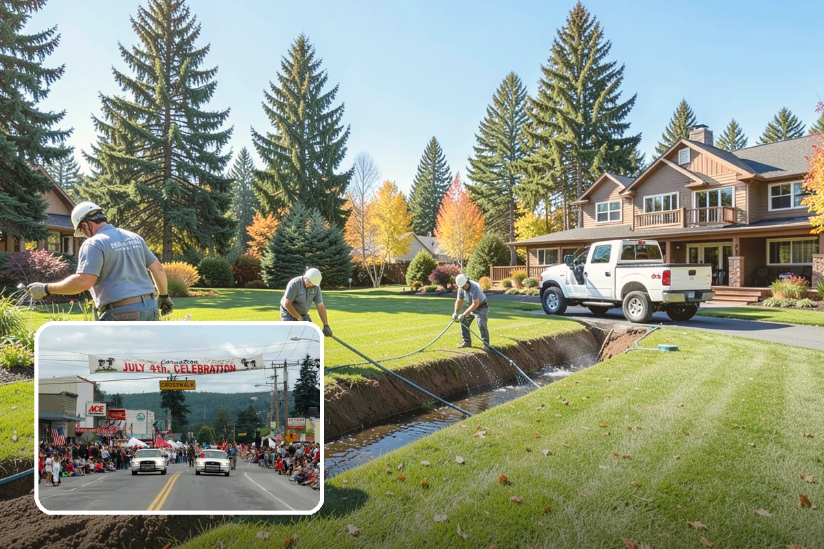 Garden Wall Installation in Carnation, King County, WA - Defines beds and outdoor spaces