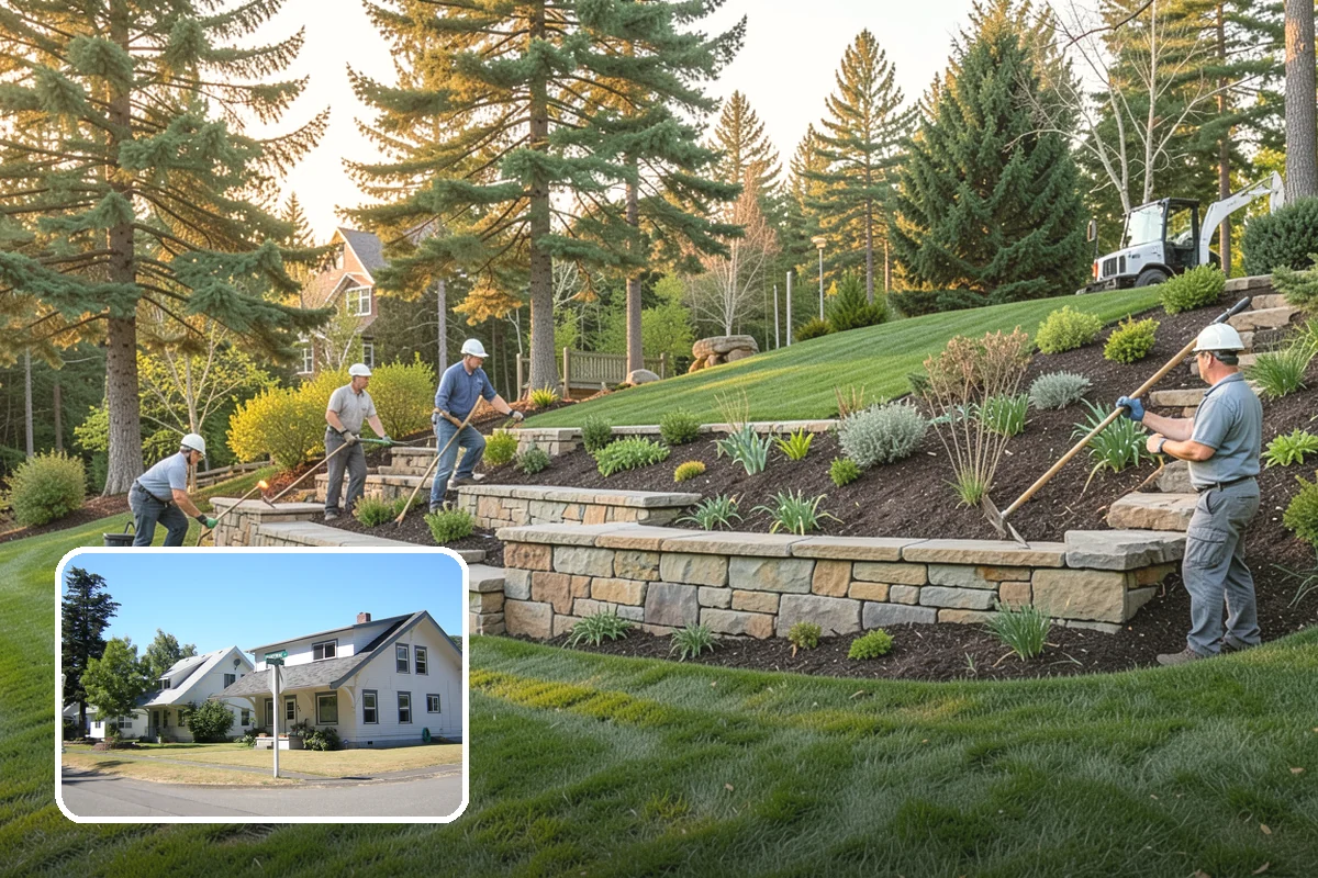 Garden Wall Installation in DuPont, Pierce County, WA - Defines beds and outdoor spaces
