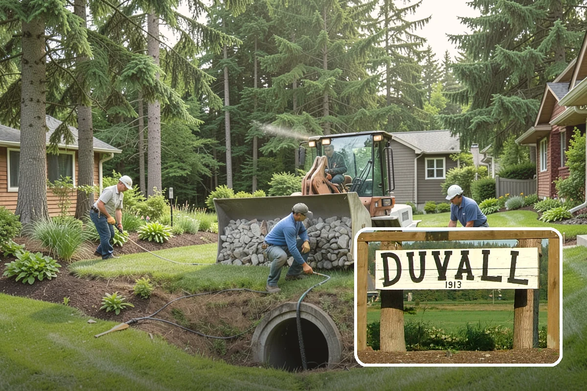 Garden Wall Installation in Duvall, King County, WA - Defines beds and outdoor spaces