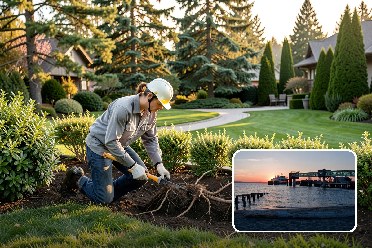 Garden Wall Installation in Edmonds, Snohomish County, WA - Defines beds and outdoor spaces
