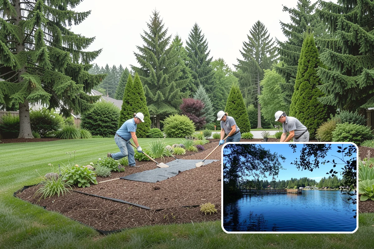 Garden Wall Installation in Federal Way, King County, WA - Defines beds and outdoor spaces