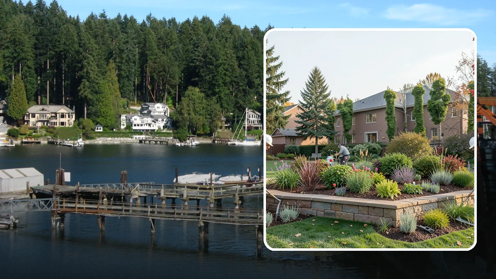 Garden Wall Installation in Gig Harbor, Pierce County, WA - Decorative low garden walls that define beds, add structure, and bring character to the landscape.