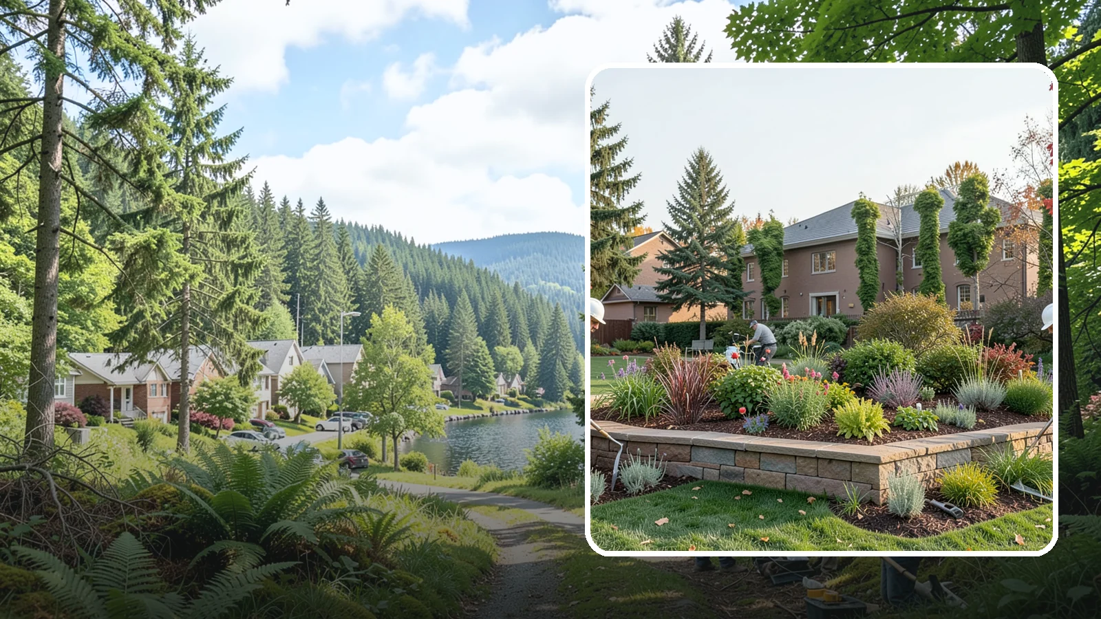 Garden Wall Installation in Lake Forest Park, King County, WA - Decorative low garden walls that define beds, add structure, and bring character to the landscape.