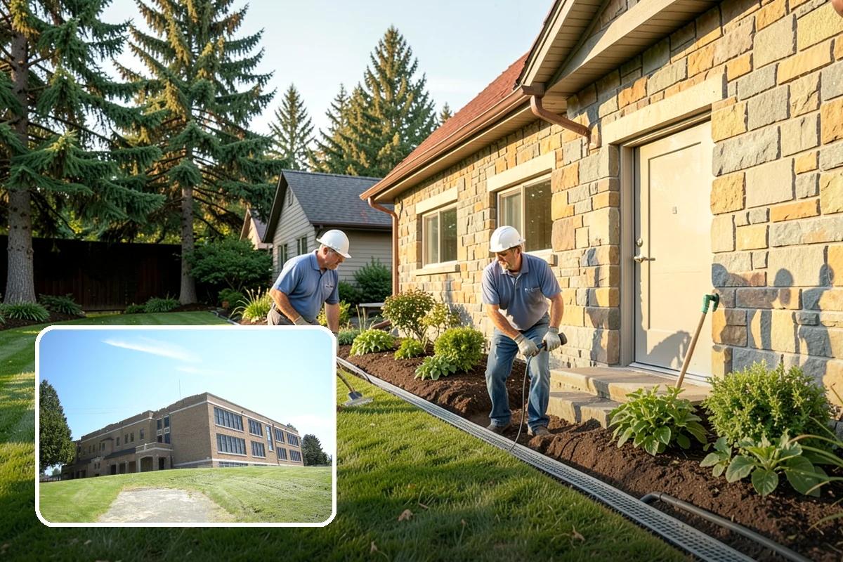 Garden Wall Installation in Maple Valley, King County, WA - Defines beds and outdoor spaces