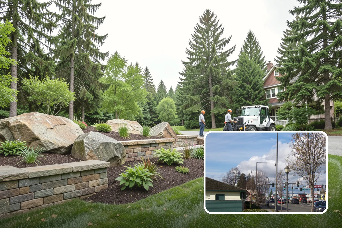 Garden Wall Installation in Marysville, Snohomish County, WA - Defines beds and outdoor spaces