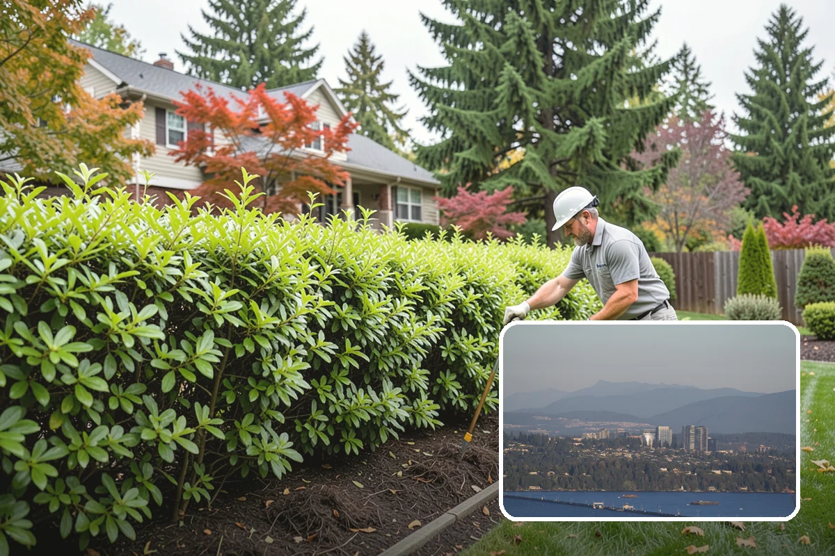 Garden Wall Installation in Medina, King County, WA - Defines beds and outdoor spaces