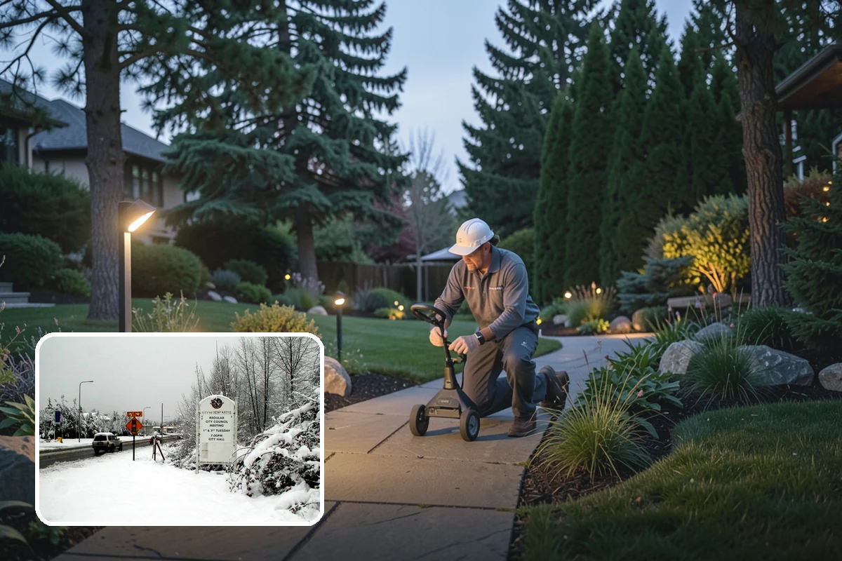 Garden Wall Installation in Newcastle, King County, WA - Defines beds and outdoor spaces
