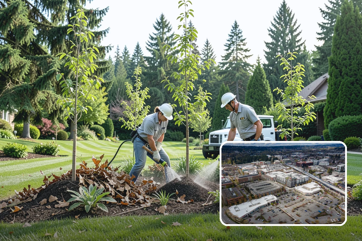 Garden Wall Installation in Redmond, King County, WA - Defines beds and outdoor spaces