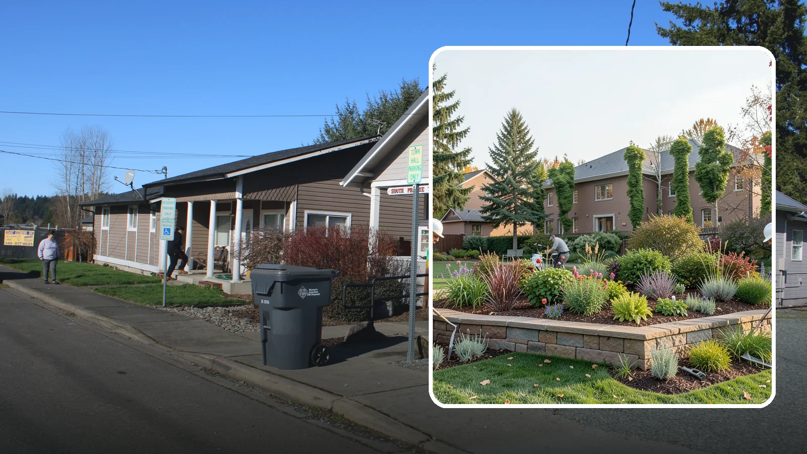 Garden Wall Installation in South Prairie, Pierce County, WA - Decorative low garden walls that define beds, add structure, and bring character to the landscape.