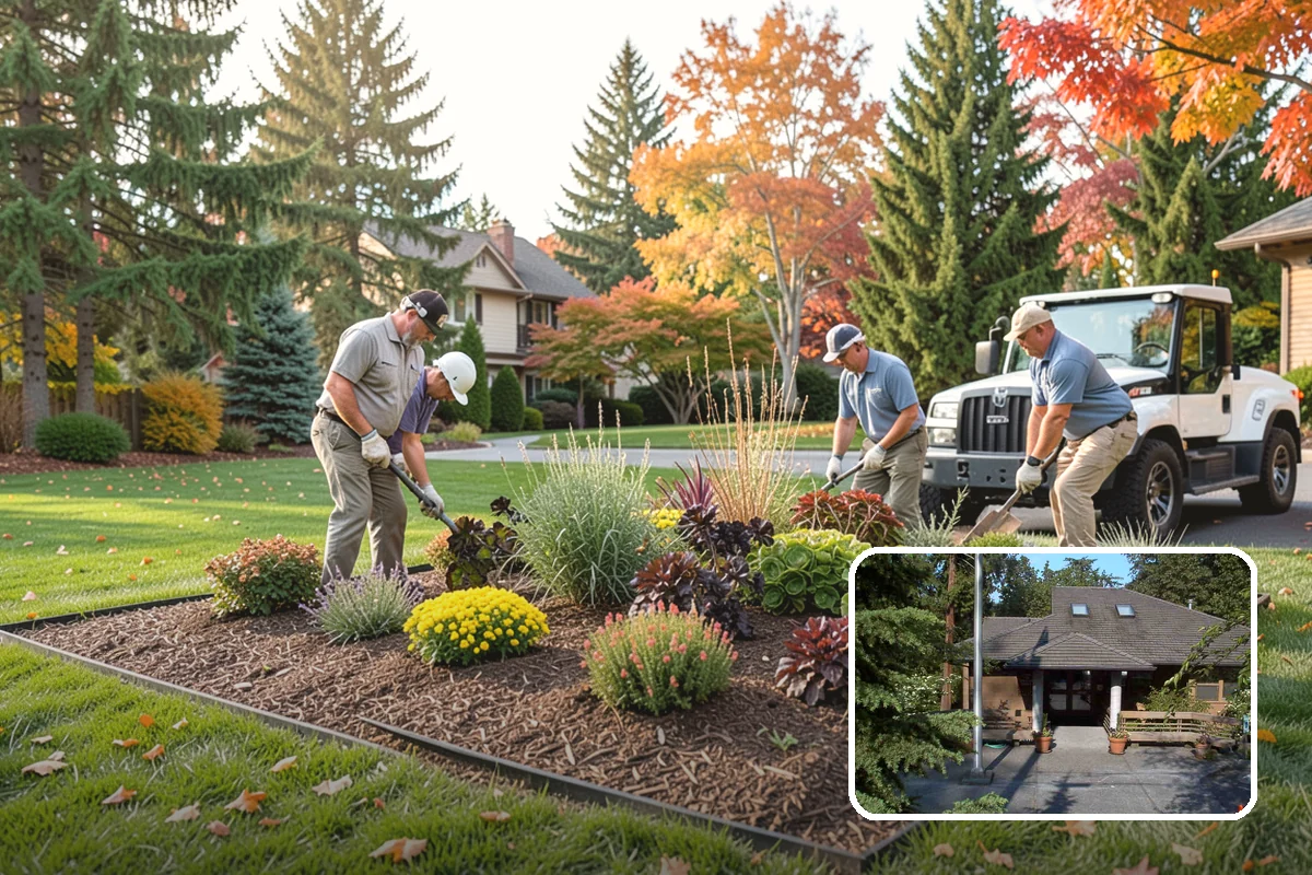 Garden Wall Installation in Yarrow Point, King County, WA - Defines beds and outdoor spaces