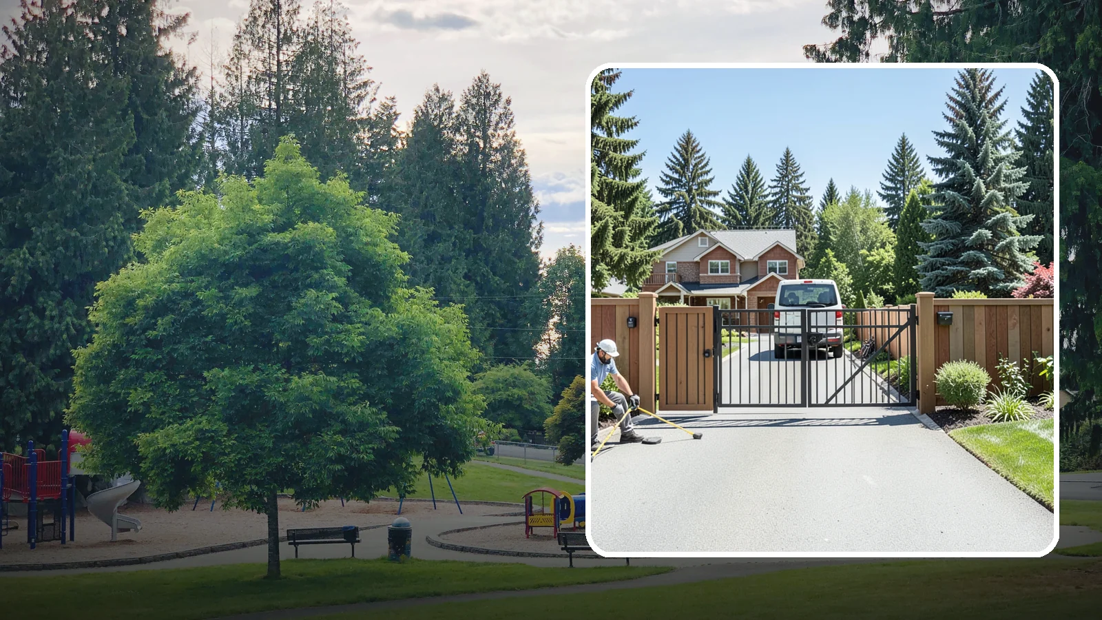 Gate Installation in Bonney Lake, Pierce County, WA - Custom gates - walk-through and driveway - built and hung to operate smoothly and last for years.