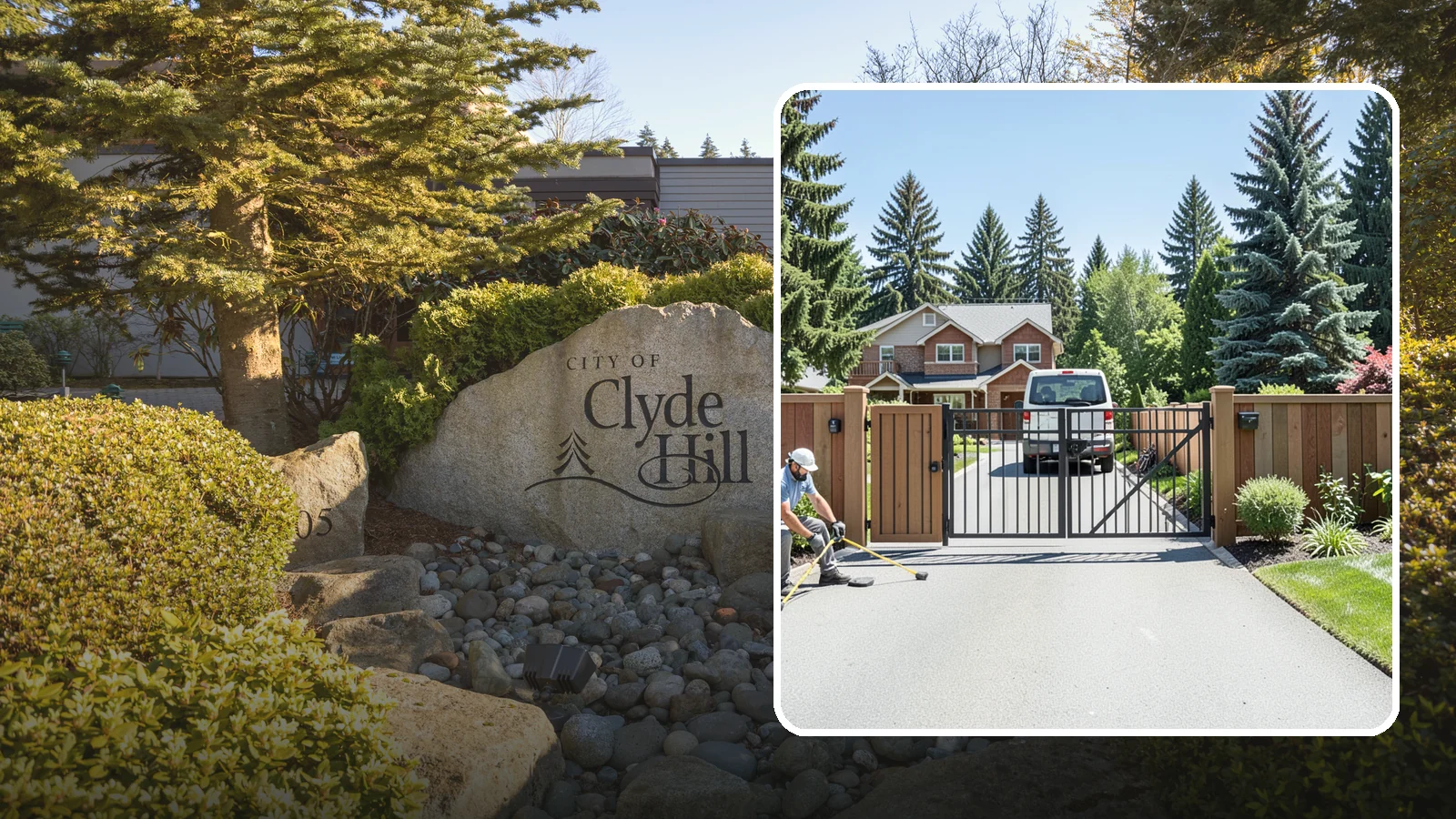 Gate Installation in Clyde Hill, King County, WA - Custom gates - walk-through and driveway - built and hung to operate smoothly and last for years.