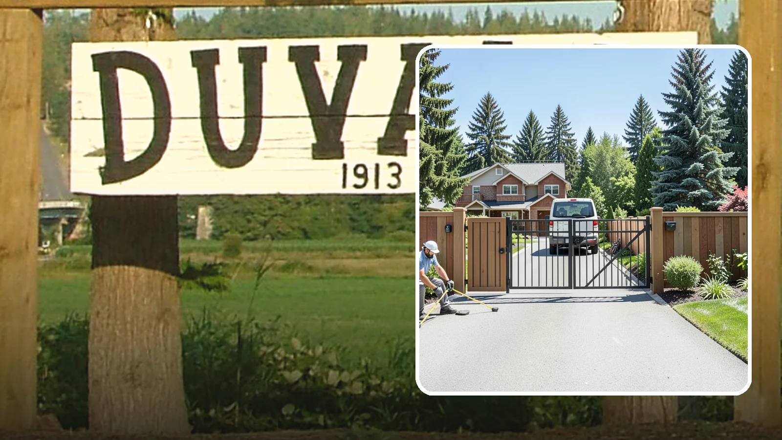 Gate Installation in Duvall, King County, WA - Custom gates - walk-through and driveway - built and hung to operate smoothly and last for years.