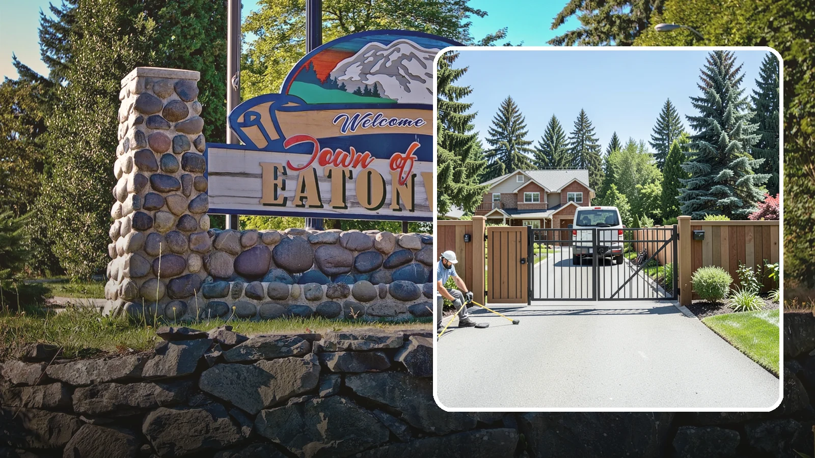 Gate Installation in Eatonville, Pierce County, WA - Custom gates - walk-through and driveway - built and hung to operate smoothly and last for years.