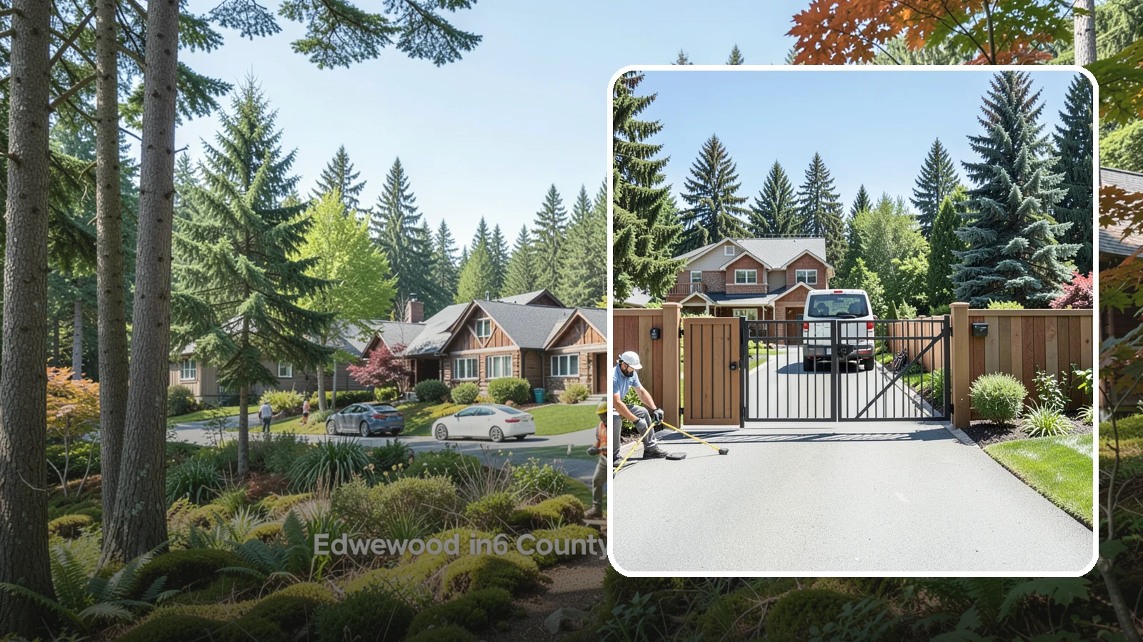 Gate Installation in Edgewood, Pierce County, WA - Custom gates - walk-through and driveway - built and hung to operate smoothly and last for years.