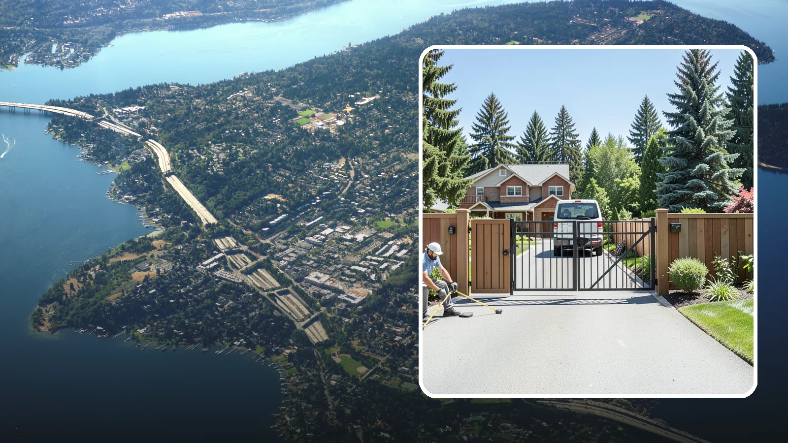 Gate Installation in Mercer Island, King County, WA - Custom gates - walk-through and driveway - built and hung to operate smoothly and last for years.