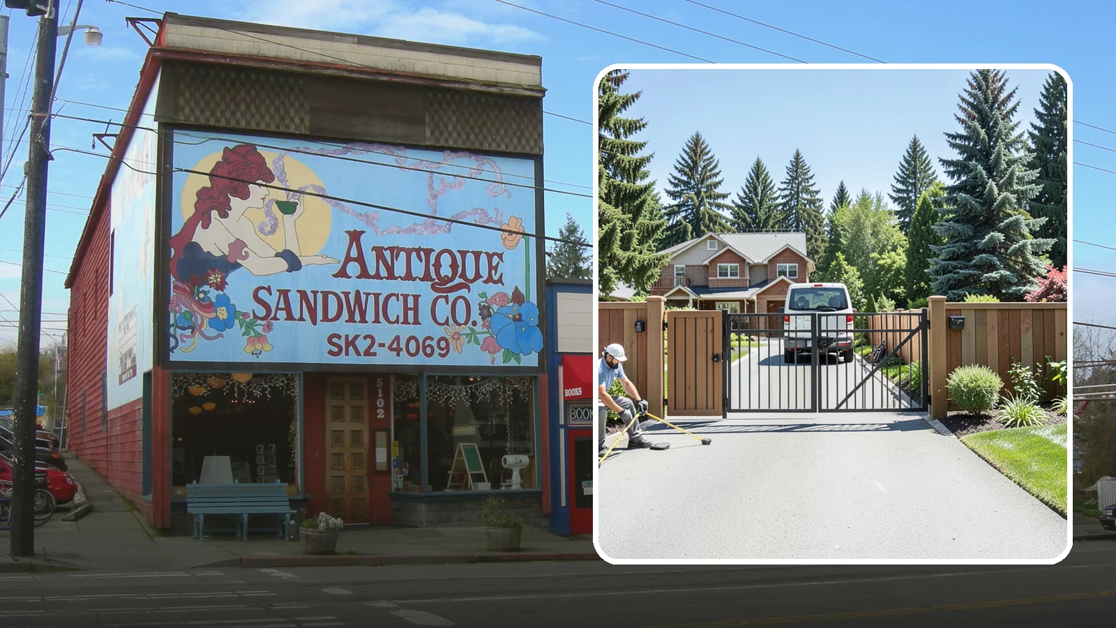Gate Installation in Ruston, Pierce County, WA - Custom gates - walk-through and driveway - built and hung to operate smoothly and last for years.