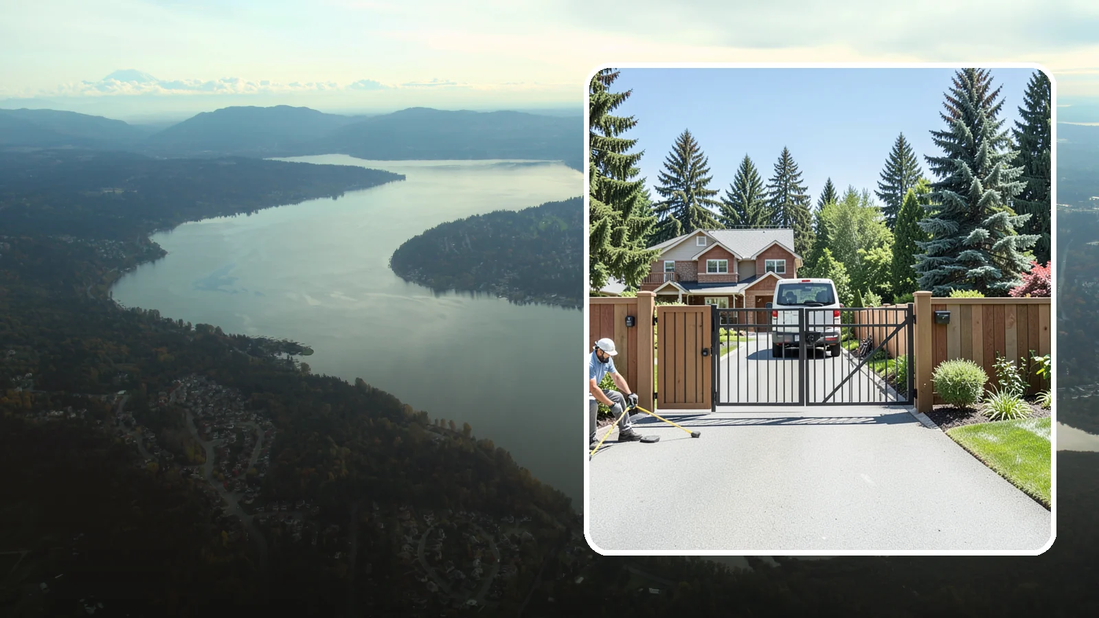 Gate Installation in Sammamish, King County, WA - Custom gates - walk-through and driveway - built and hung to operate smoothly and last for years.