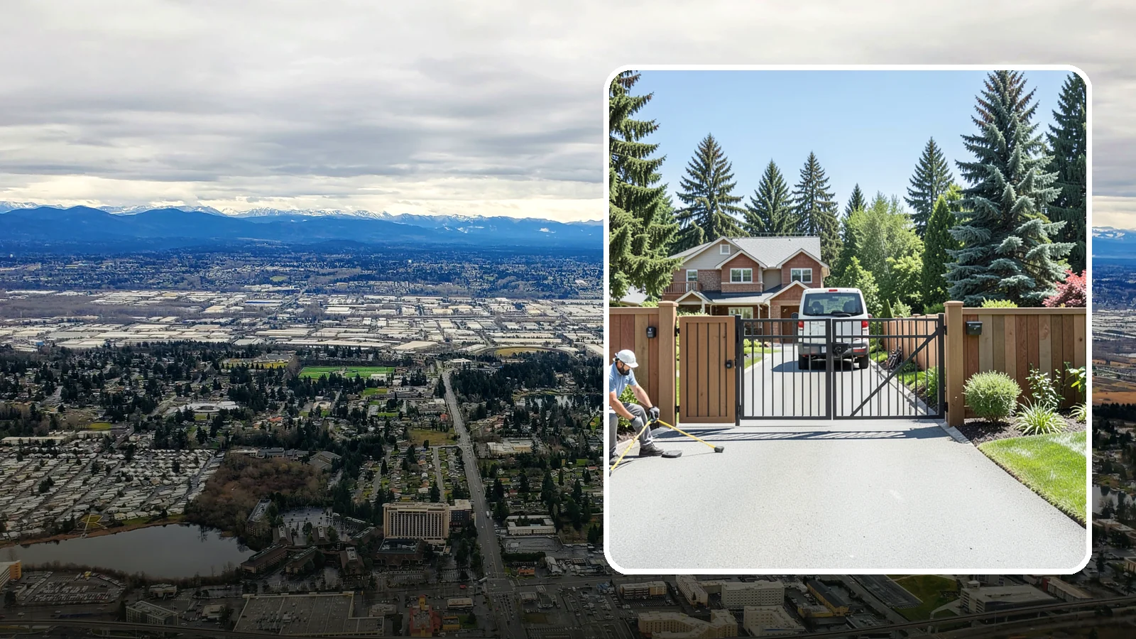Gate Installation in SeaTac, King County, WA - Custom gates - walk-through and driveway - built and hung to operate smoothly and last for years.