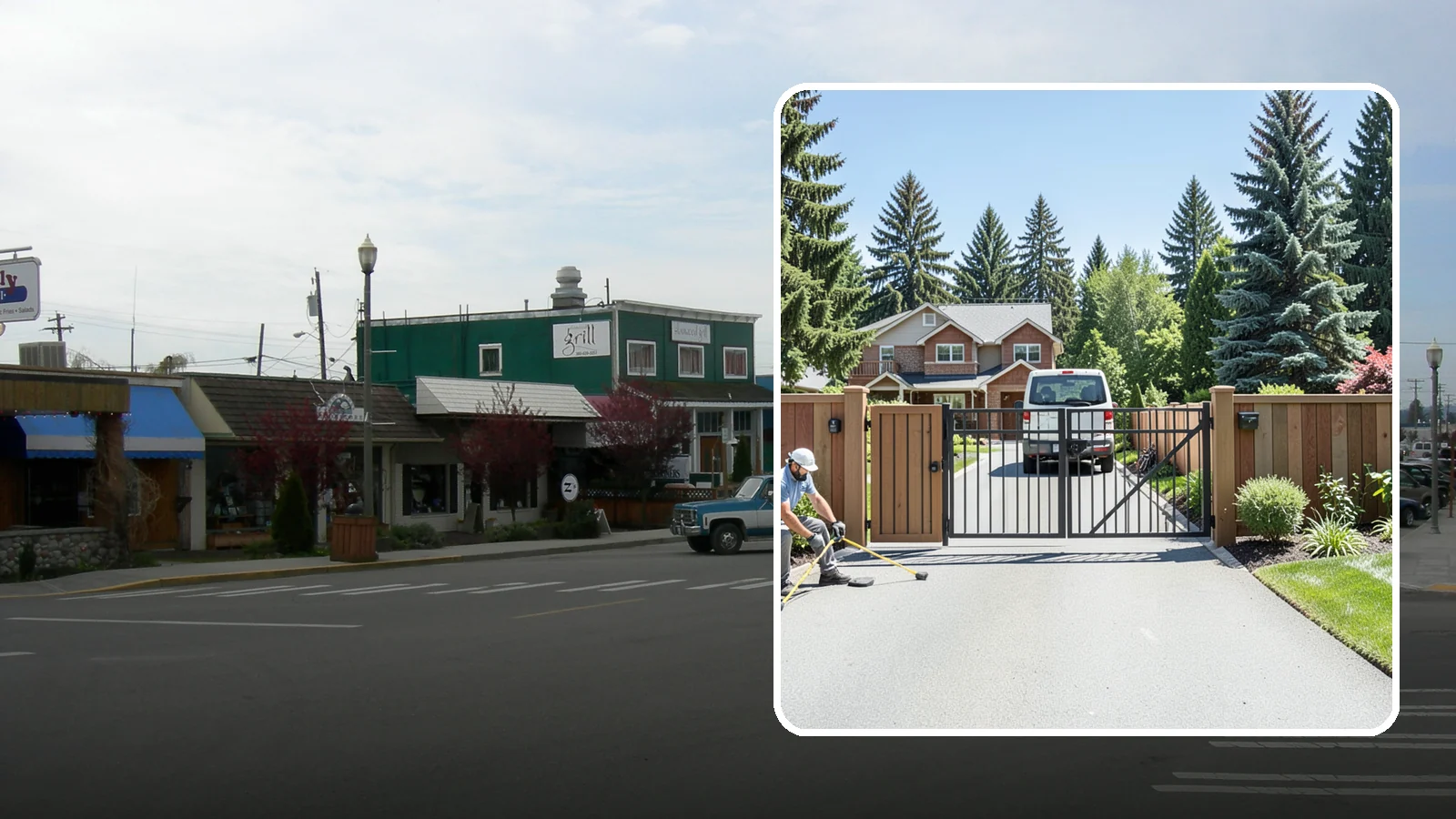 Gate Installation in Stanwood, Snohomish County, WA - Custom gates - walk-through and driveway - built and hung to operate smoothly and last for years.
