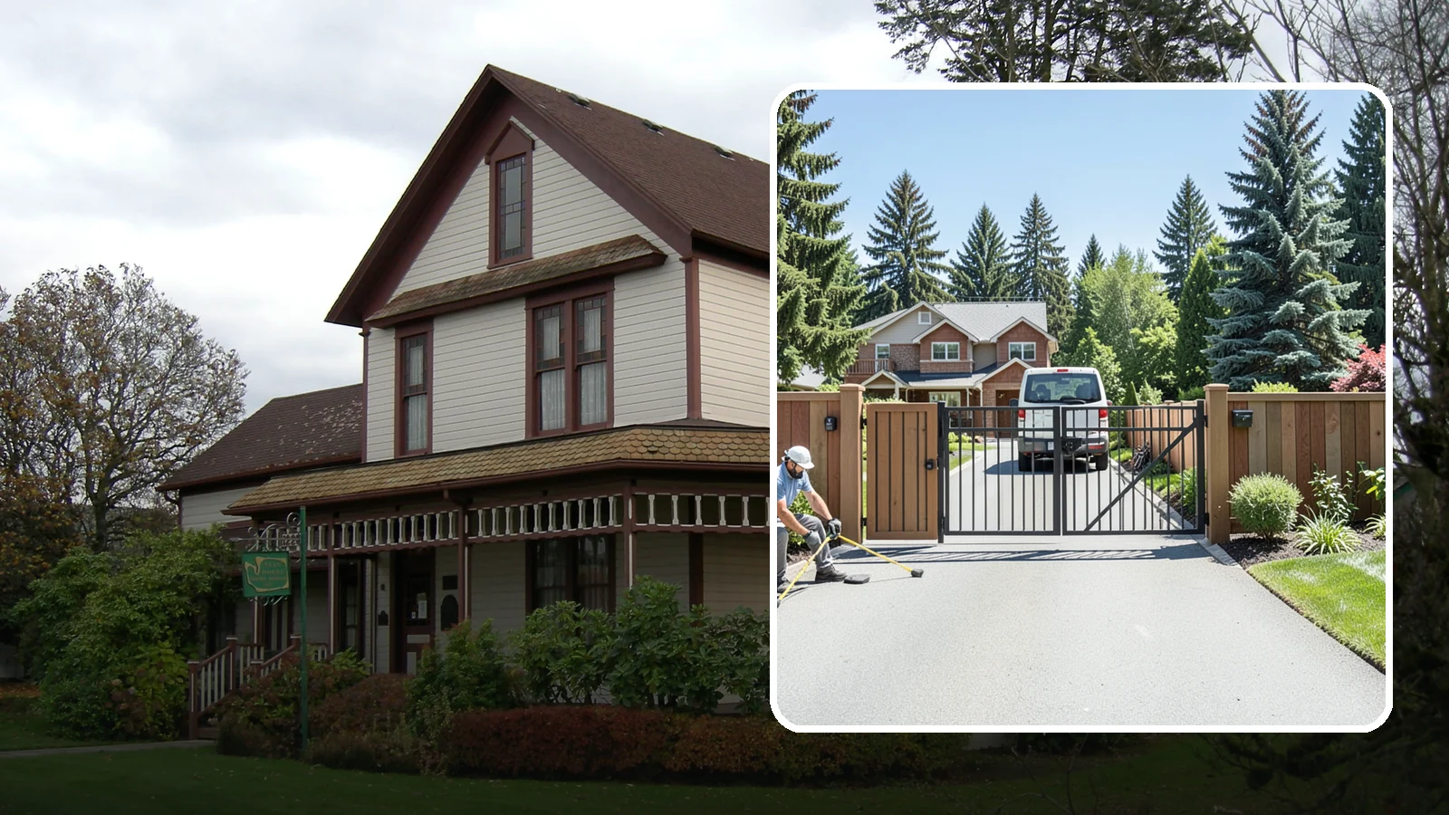 Gate Installation in Sumner, Pierce County, WA - Custom gates - walk-through and driveway - built and hung to operate smoothly and last for years.