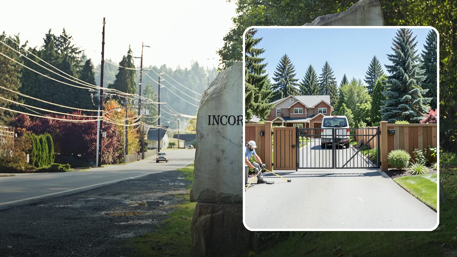 Gate Installation in Wilkeson, Pierce County, WA - Custom gates - walk-through and driveway - built and hung to operate smoothly and last for years.