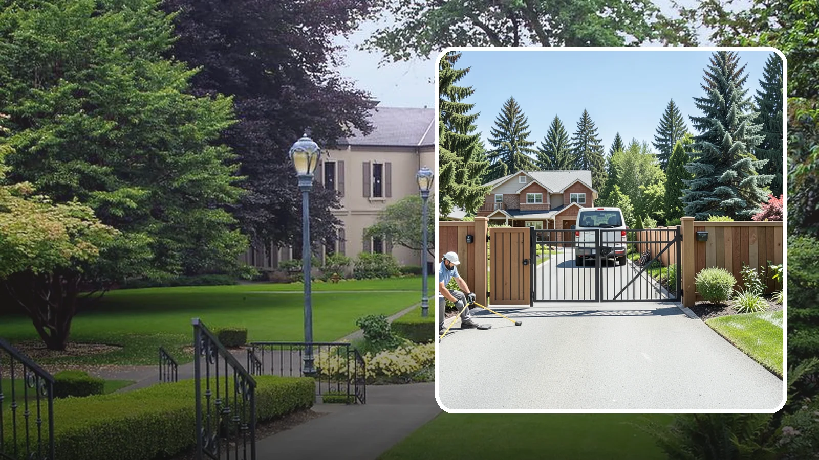 Gate Installation in Woodinville, King County, WA - Custom gates - walk-through and driveway - built and hung to operate smoothly and last for years.