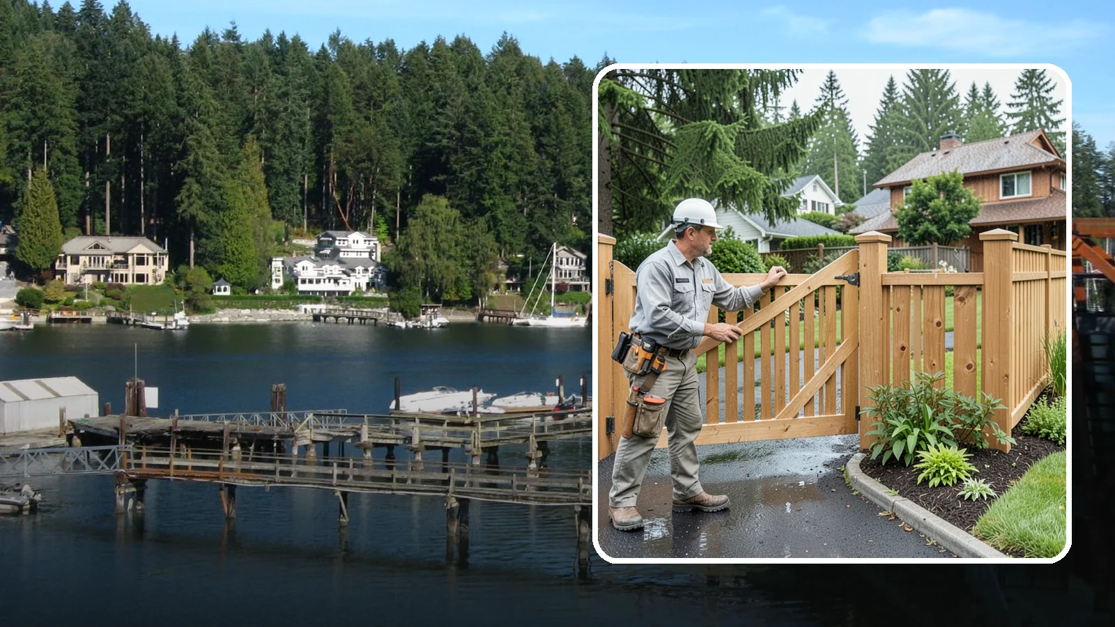 Gate Repair in Gig Harbor, Pierce County, WA - We fix sagging, sticking, and misaligned gates so they swing and latch cleanly through every rainy Northwest season.