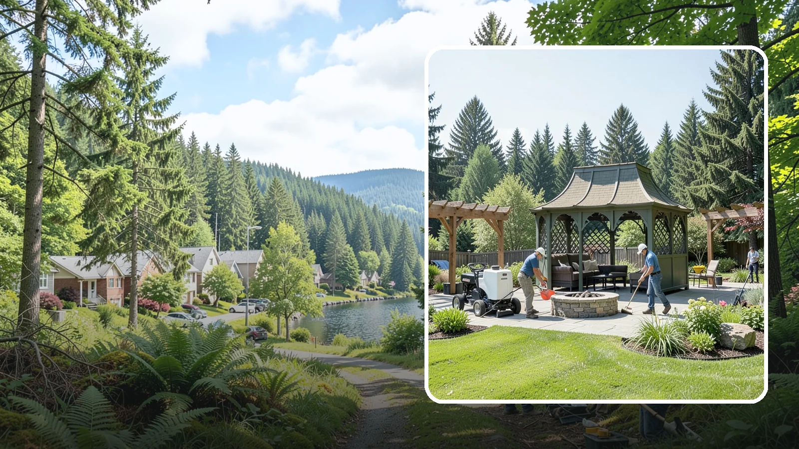 Gazebo Installation in Lake Forest Park, King County, WA - Classic gazebos that create a sheltered, elegant destination and focal point in your landscape.