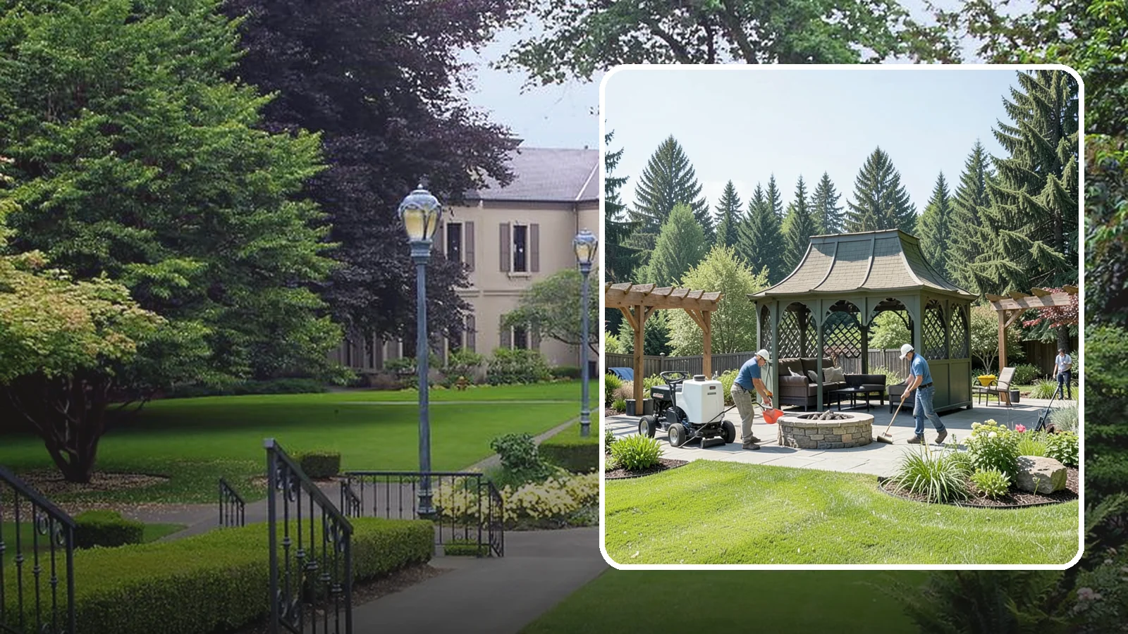 Gazebo Installation in Woodinville, King County, WA - Classic gazebos that create a sheltered, elegant destination and focal point in your landscape.